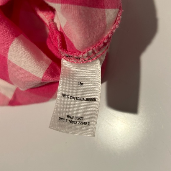 Carter’s Pink Checkered Sunsuit Romper - Picture 5 of 7